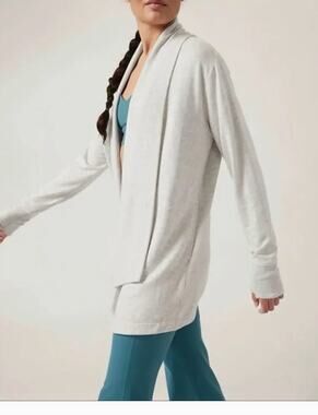 NEW Athleta Nirvana Pranayama Restore Wrap yoga Cardigan Open Front Large Tall